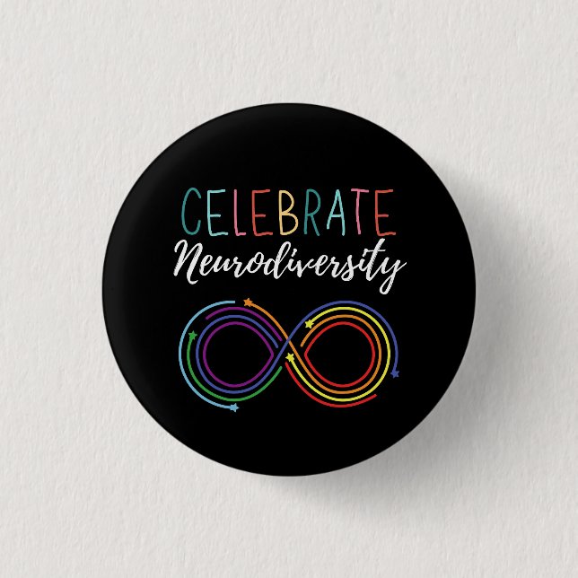 Autism Awareness Month Celebrate Neurodiversity 1 Inch Round Button (Front)