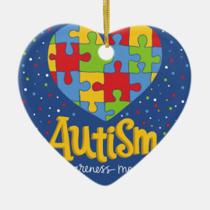 autism awareness month ceramic ornament