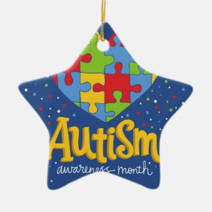 autism awareness month ceramic ornament