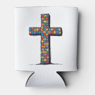 Autism Awareness Month Christ Religion Jesus  Can Cooler