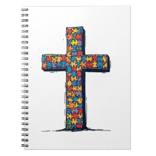 Autism Awareness Month Christ Religion Jesus Notebook