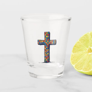Autism Awareness Month Christ Religion Jesus Shot Glass