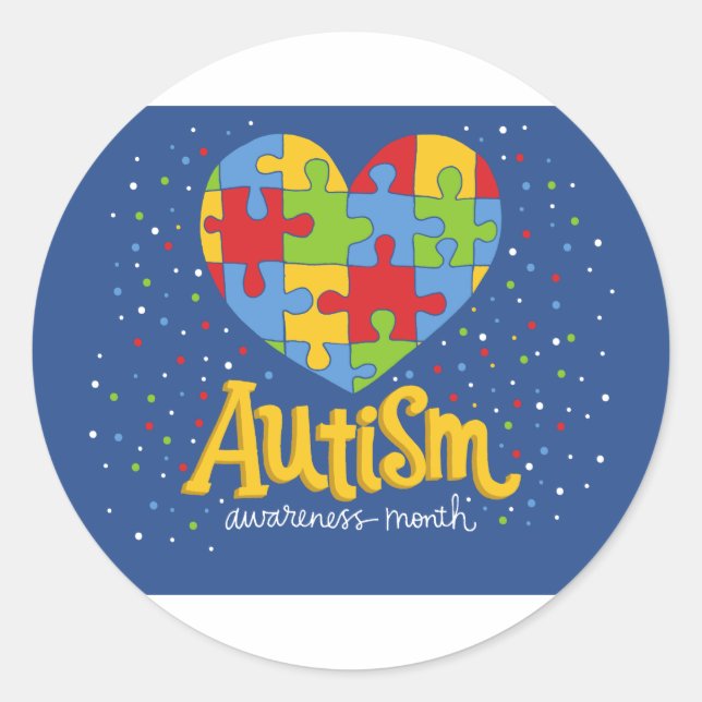autism awareness month classic round sticker (Front)