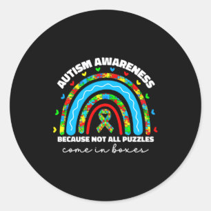 Autism Awareness Month For Boys Kids Puzzle Autist Classic Round Sticker