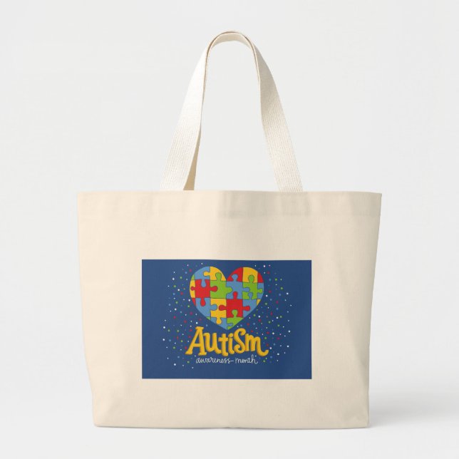 autism awareness month large tote bag (Front)