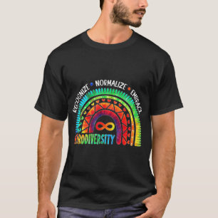 Autism Awareness Month Neurodiversity Rainbow Tie T-Shirt