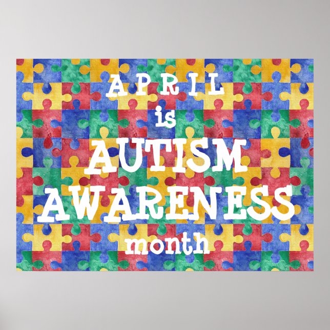 Autism Awareness month puzzle poster (Front)