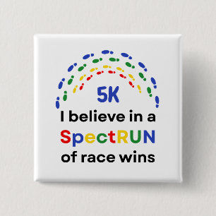 Autism Awareness Month Race Run Marathon Running 2 Inch Square Button