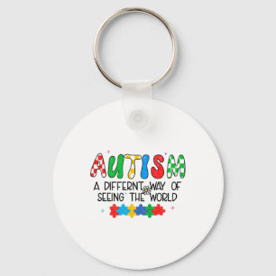 Autism Awareness Month Support Seeing The World Di Keychain