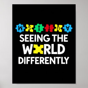 Autism Awareness Month Support Seeing The World Di Poster