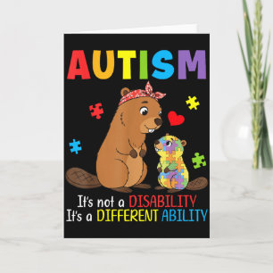 Autism Awareness Mother Beaver Different Ability S Card