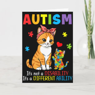 Autism Awareness Mother Cat Different Ability Puzz Card