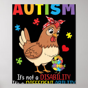 Autism Awareness Mother Chicken Different Ability  Poster
