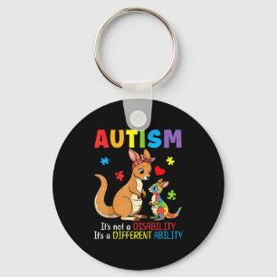 Autism Awareness Mother Kangaroo Different Ability Keychain