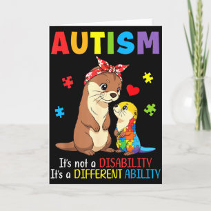 Autism Awareness Mother Otter Different Ability Pu Card