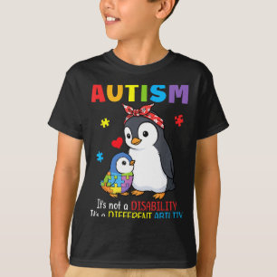 Autism Awareness Mother Penguin Different Ability T-Shirt