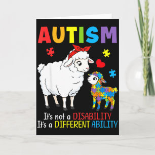 Autism Awareness Mother Sheep Different Ability Pu Card