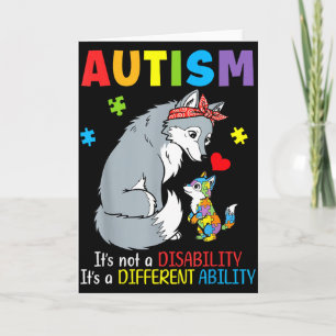 Autism Awareness Mother Wolf Different Ability Puz Card