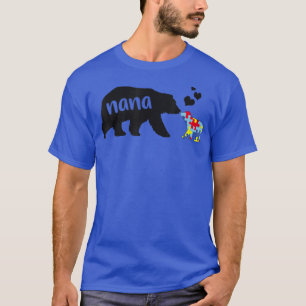 Autism Awareness Nana Bear Puzzle Piece Autistic G T-Shirt