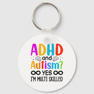 Autism Awareness Neurodivergent Audhdh Keychain