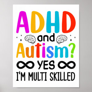 Autism Awareness Neurodivergent Audhdh  Poster