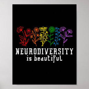 Autism Awareness Neurodiversity Is Beautiful Adhd  Poster