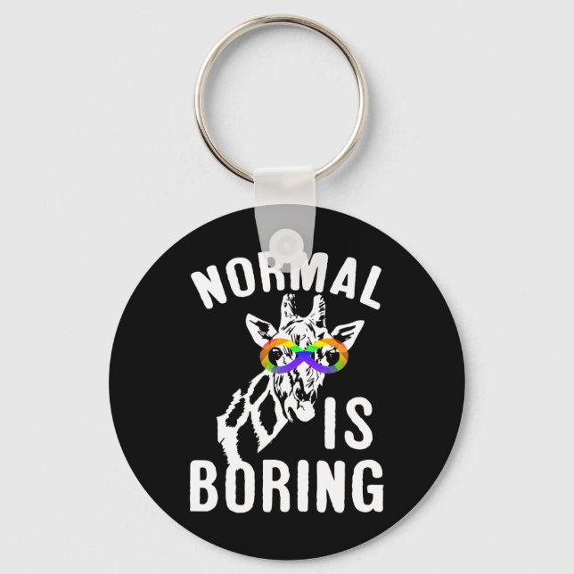Autism Awareness  Normal Is Boring Infinity Symbol Keychain (Front)