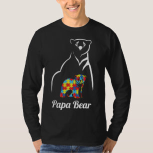 Autism Awareness Papa Bear Dad T-Shirt