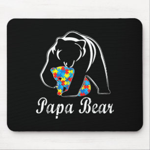 Autism Awareness Papa Bear Support Autistic Adults Mouse Pad