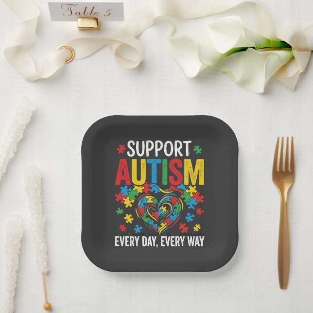 Autism awareness paper plate (Wedding)