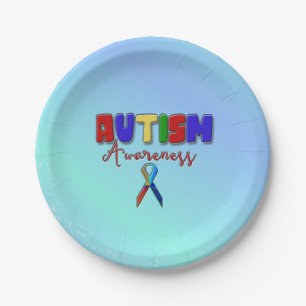 Autism Awareness Paper Plates 7"
