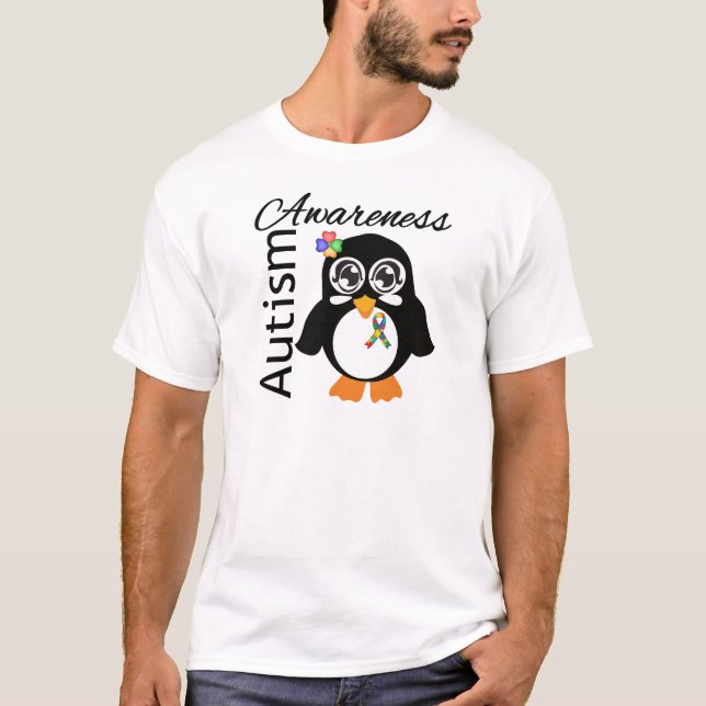 Autism Awareness Penguin T-Shirt (Front)