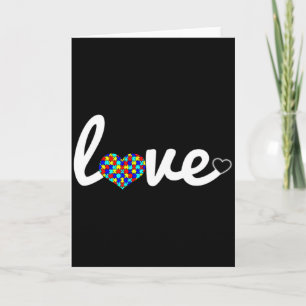 Autism Awareness Perfect Love Heart Jigsaw Puzzle  Card