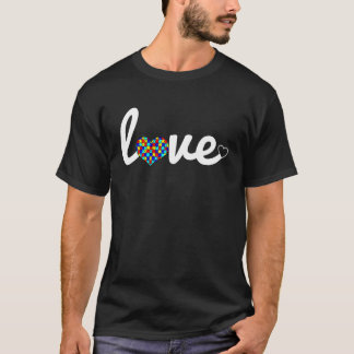 Autism Awareness Perfect Love Heart Jigsaw Puzzle T-Shirt