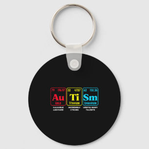 Autism awareness periodic table asd chemistry men keychain