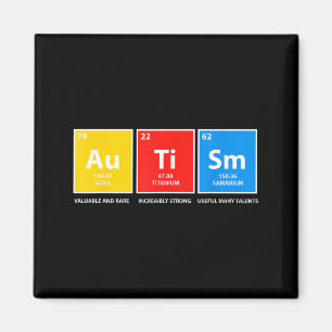 Autism awareness periodic table asd women men kids magnet