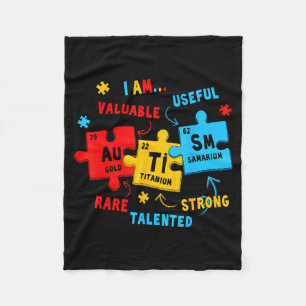 Autism Awareness Periodic Table Elements Funny Men Fleece Blanket