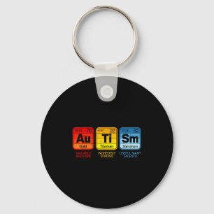 Autism Awareness Periodic Table Elements Women Men Keychain