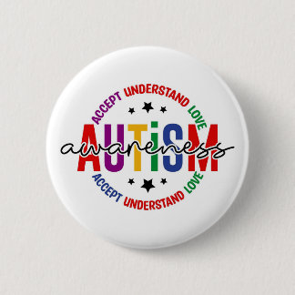 Autism Awareness Pin – Support & Acceptance Button