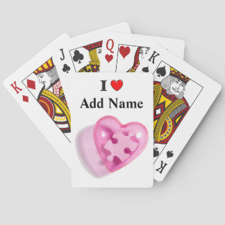 Autism Awareness Pink Heart Customize Playing Cards