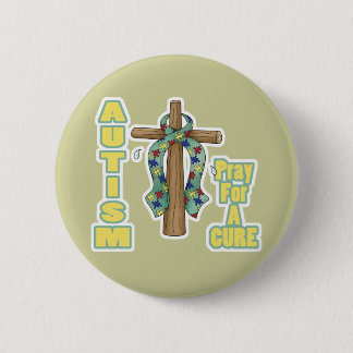 Autism Awareness-Pray for a Cure 2 Inch Round Button