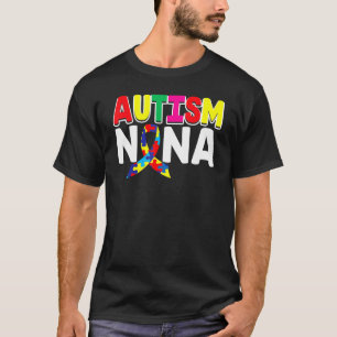 Autism Awareness Proud Autism Nana Ribbon Puzzle S T-Shirt