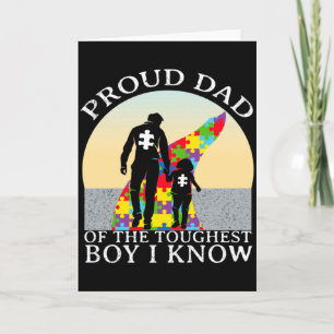 Autism Awareness Proud Dad Of The Toughest Boy I T Card