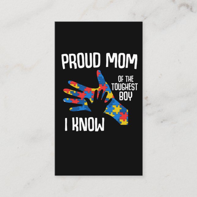 Autism Awareness Proud Mom Autistic Kid Business Card (Front)