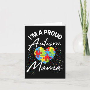 Autism Awareness Proud Mom Puzzle Heart Cool Paren Card