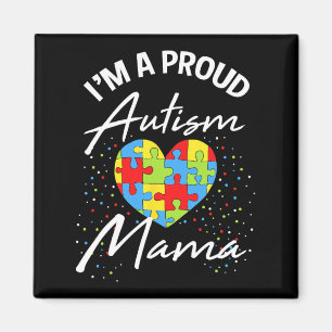 Autism Awareness Proud Mom Puzzle Heart Cool Paren Magnet
