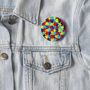 Autism Awareness-Puzzle by Shirley Taylor 2 Inch Round Button