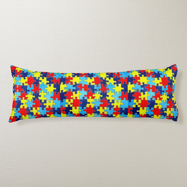 Autism Awareness-Puzzle by Shirley Taylor Body Pillow (Front)