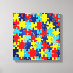 Autism Awareness-Puzzle by Shirley Taylor Canvas Print