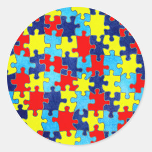 Autism Awareness-Puzzle by Shirley Taylor Classic Round Sticker